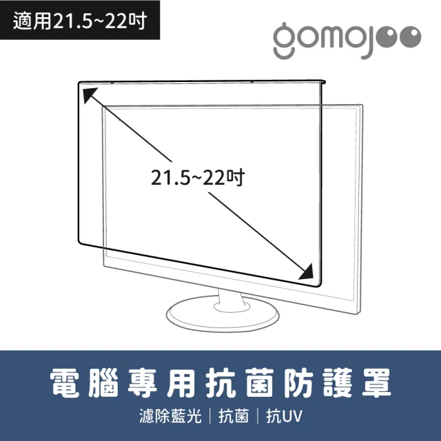 【gomojoo】22吋 抗菌濾藍光保護鏡(抗菌 減少藍光 台灣製造 三年保固)