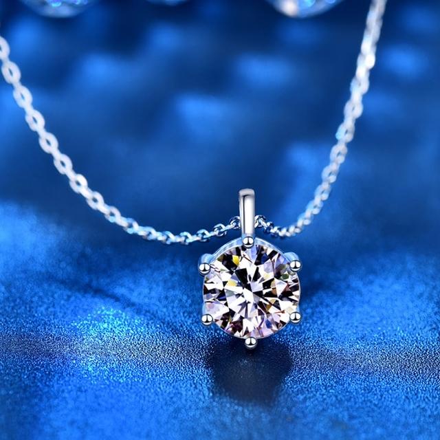 【巴黎精品】現貨+預購 莫桑鑽石項鍊飾品配件925純銀項鍊(2克拉鑽石項鏈莫桑鑽項鍊p1as1)