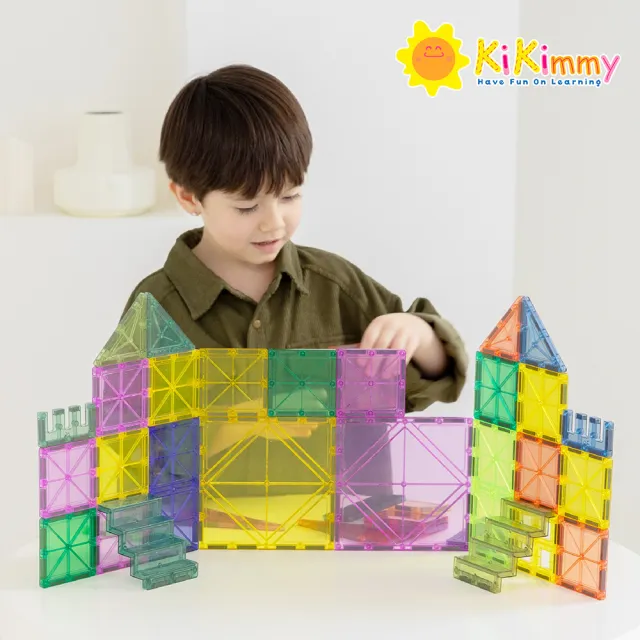 【kikimmy】亮彩燈光益智磁力片/積木(71 PCS/基礎亮彩燈光組)