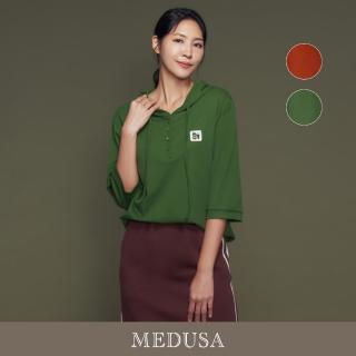 【MEDUSA 曼度莎】現貨-Icare 素色抽繩七分袖polo帽T - 2色（F）｜女休閒上衣 連帽上衣 新品(521-10801)