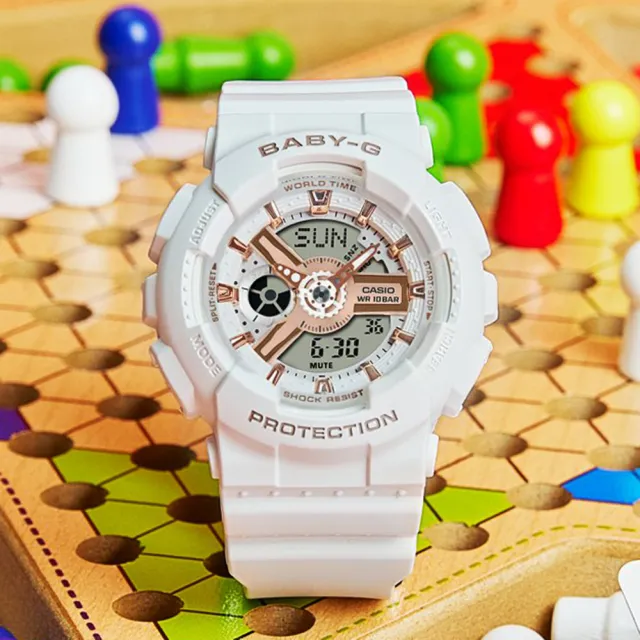 【CASIO 卡西歐】Baby-G 街頭風格雙顯手錶 畢業禮物(BA-110XRG-7A)