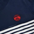 【EDWIN】江戶勝 男裝 刷毛條紋厚長袖T恤(灰藍色)