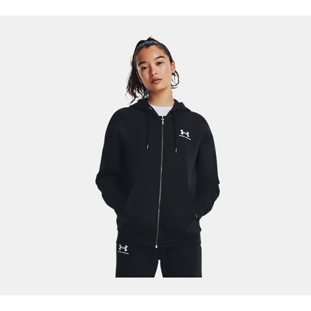 【UNDER ARMOUR】雙11 UA 女 Essential Fleece 連帽外套 黑(1379474-001)