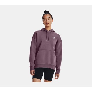 【UNDER ARMOUR】UA 女 Essential Fleece 連帽長袖套頭衫 帽T 霧粉(1373033-500)