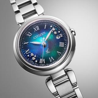 【CITIZEN 星辰】XC 千彩之海限定款電波萬年曆鈦金屬光動能女錶/29mm(ES9460-61L)