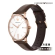 【EMPORIO ARMANI 官方直營】Minimalist  簡約經典羅馬數字手錶 棕色真皮錶帶 42MM AR11572