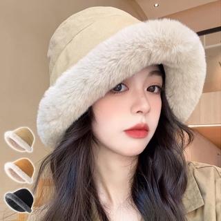 【Amirr 艾米爾】★ 簡約加厚保暖毛絨漁夫帽(毛線帽/女帽/防寒)