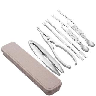 【PUSH!】餐具用品吃蟹工具蟹六件蟹鉗蟹夾蟹針六件套(吃蟹工具D158)