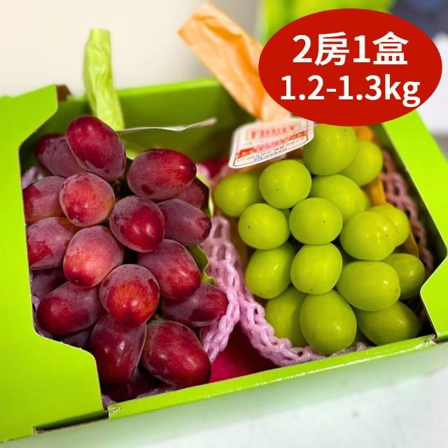 【RealShop】日本麝香+妃紅提OR神紅葡萄禮盒淨重1.1kg±10%x1盒(共2房入 真食材本舖 中秋禮盒)