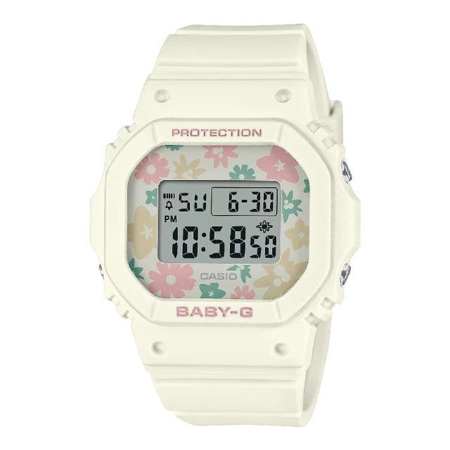 CASIO 卡西歐 輕巧纖薄甜美花田系列腕錶 輕盈白 37.