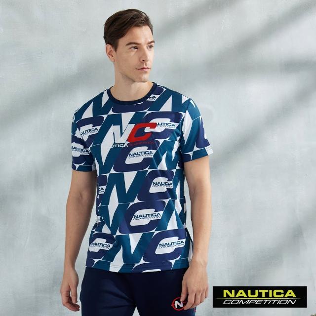 【NAUTICA】男裝 COMPETITION品牌LOGO休閒短袖T恤(白)