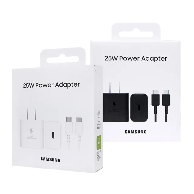 【Samsung 三星】原廠新款 25W 超級快充頭 + 雙Type C線 T2510 / 支援Z Fold7 Flip7(盒裝組)
