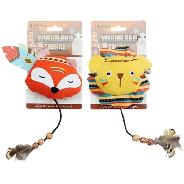 【PETA】亞馬遜叢林寵物玩具*2入(獅子狐狸造型/貓玩具/耐啃咬/互動益智/解壓玩具/貓狗通用)