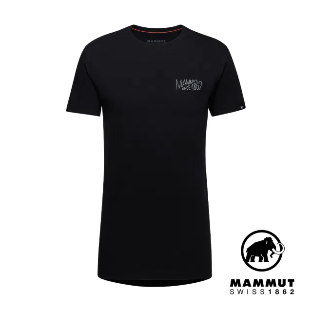 【Mammut 長毛象】Massone T-Shirt Men No Ceiling 有機棉機能短袖T恤 男款 黑色 #1017-05201