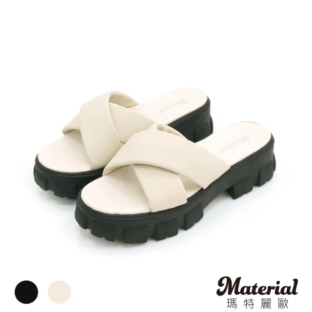 MATERIAL 瑪特麗歐MATERIAL 瑪特麗歐 女鞋 MIT交叉寬帶厚底拖鞋 T5681(拖鞋)