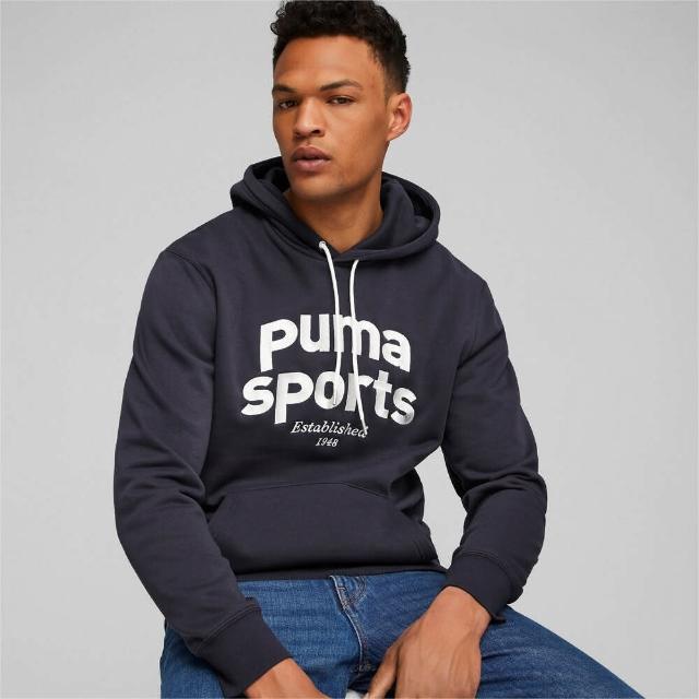 【PUMA】長袖上衣 男款 帽T 運動 歐規 藍 62520616(S2266)