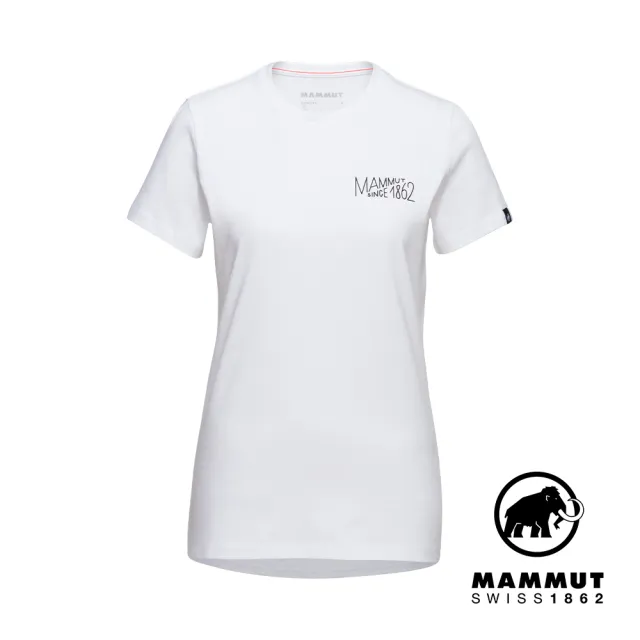 【Mammut 長毛象】Massone T-Shirt Women No Ceiling 有機棉機能短袖T恤 女款 白色 #1017-05241