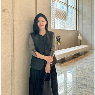【巴黎精品】現貨+預購 皮衣背心真皮夾克(真皮手編單排釦馬甲女外套a1dp10)