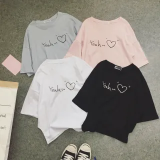 【D.studio】韓版寬鬆顯瘦字母短袖上衣(短袖t恤 女裝 衣服 寬鬆上衣 T166)