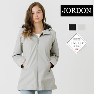 【JORDON 橋登】WINDSTOPPER 防風輕量簡約機能中長風衣(女外套/連帽/立領/夾克/短大衣)