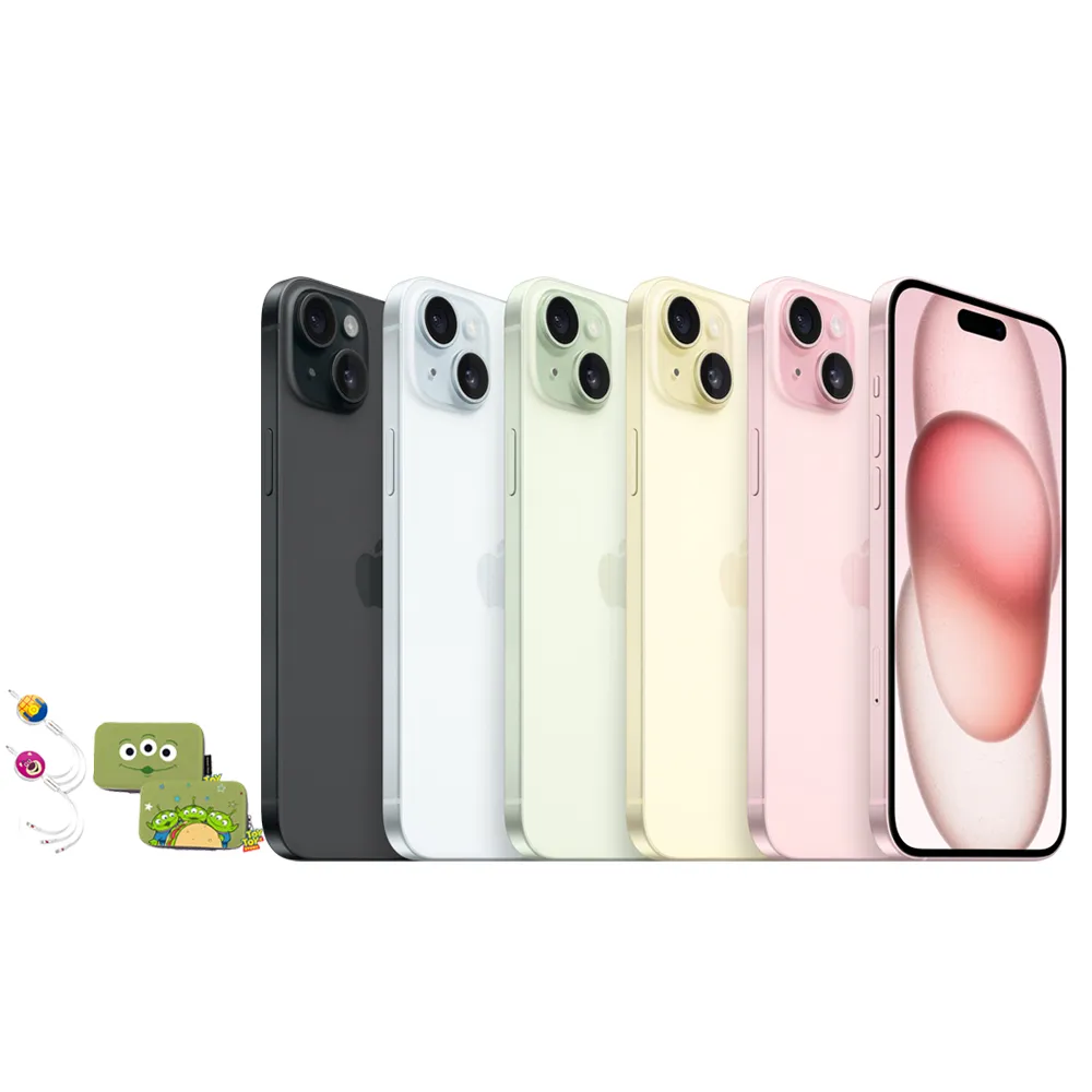 【Apple】iPhone 15(256G/6.1吋)(迪士尼三合一線+收納包組)