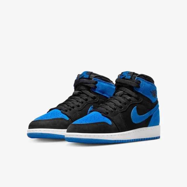 NIKE 耐吉NIKE 耐吉 休閒 籃球鞋 運動鞋 AIR JORDAN 1 RETRO HIGH OG GS 中大童 藍黑(FD1437042)