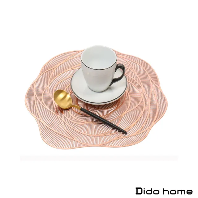 【Dido home】簍空雕花 輕奢金邊隔熱 玫瑰花餐墊-2入組(HM136)