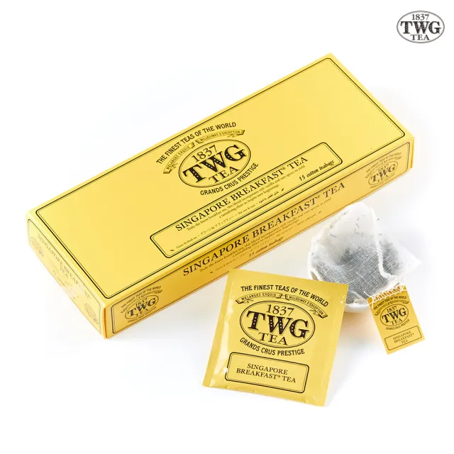 【TWG Tea】手工純棉茶包 獅城早餐茶 15包/盒(Singapore Breakfast Tea;紅茶)