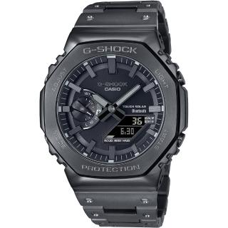 【CASIO 卡西歐】G-SHOCK 太陽能藍牙 金屬八角防護構造雙顯錶 禮物 開學(GM-B2100BD-1A)