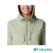 【Columbia 哥倫比亞 官方旗艦】女款-Flora Park™軟殼長版連帽外套-灰綠(UWR76260GG/HF)