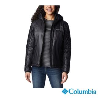【Columbia 哥倫比亞 官方旗艦】女款-Arch Rock 金鋁點極暖連帽外套-黑色(UWR64870BK/HF)