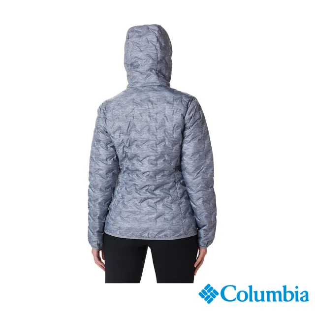 【Columbia 哥倫比亞 官方旗艦】女款-Delta Ridge™Omni-Heat鋁點保暖650羽絨連帽外套-花灰色(UWR02600HG/H
