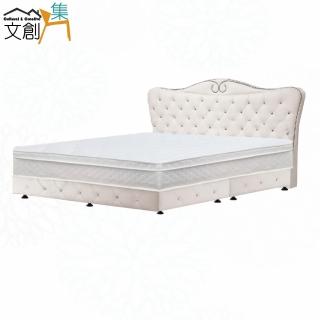 【文創集】蘭寇6尺雙人加大防刮皮革三件式床臺組合(床片＋床底＋三線獨立筒床墊)