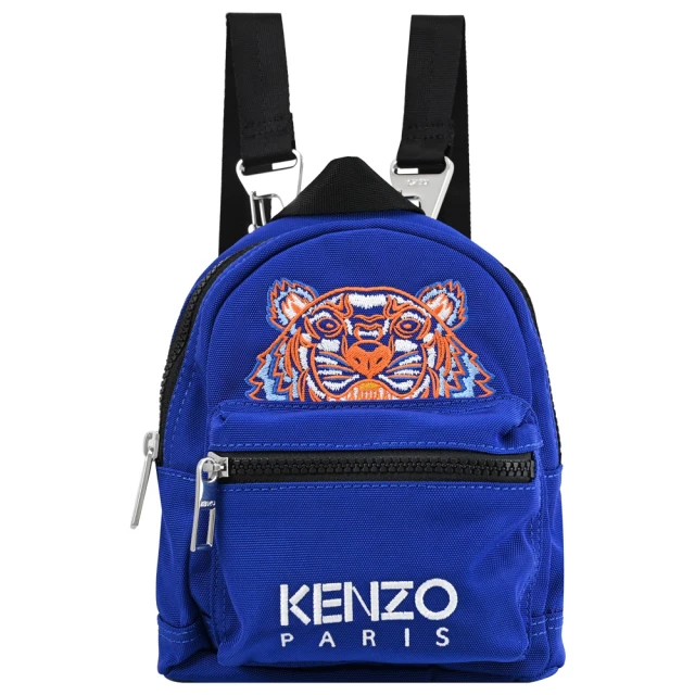 KENZO 經典電繡虎頭帆布三用迷你手提斜背包後背包(深藍)