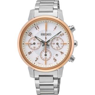 【SEIKO 精工】LUKIA 廣告款 太陽能三眼計時女錶 520禮物 送禮(SSC906J1/V175-0FC0KS)