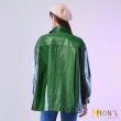【MON’S】精品油臘襯衫式綿羊皮衣外套(100%綿羊皮)