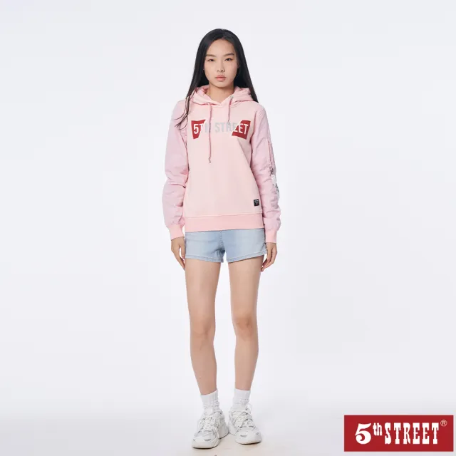 【5th STREET】雙11 女裝 短褲 牛仔短褲 女短褲 彈性 高腰 中藍(927018)