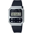 【CASIO 卡西歐】卡西歐懷舊復古電子膠帶錶-黑(A100WEF-1A)