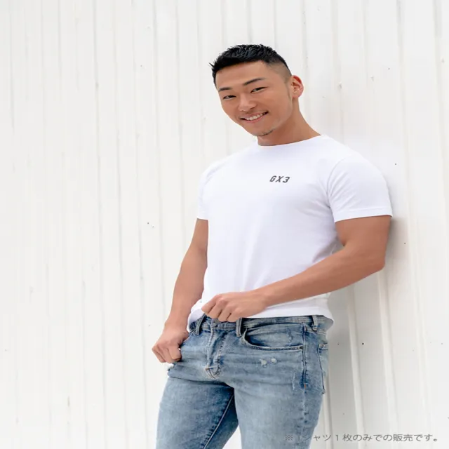 【GX3】日本經典標誌純白T恤 GX3 運動風健身短袖上衣(1入 K1072)