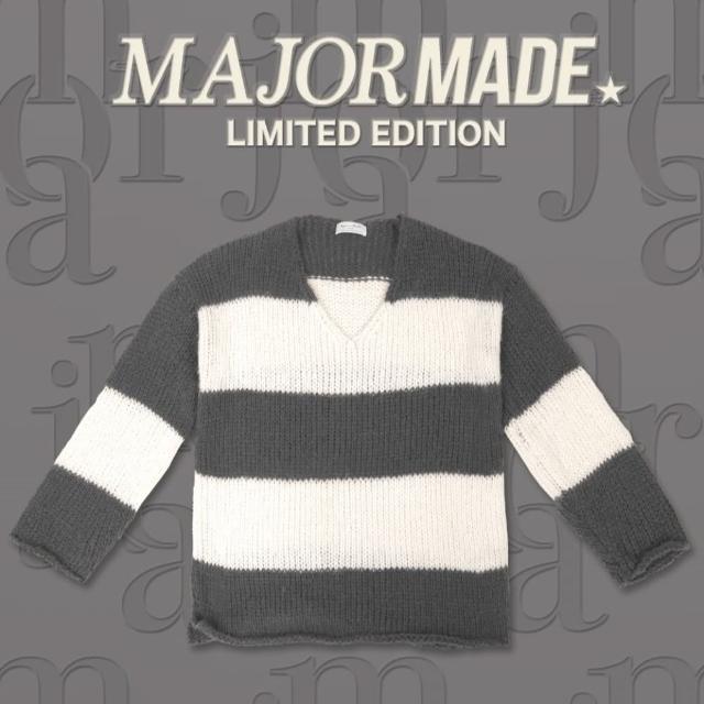 【MAJOR MADE】慵懶感條紋大毛衣(#慵懶 #隨興 #針織毛衣)