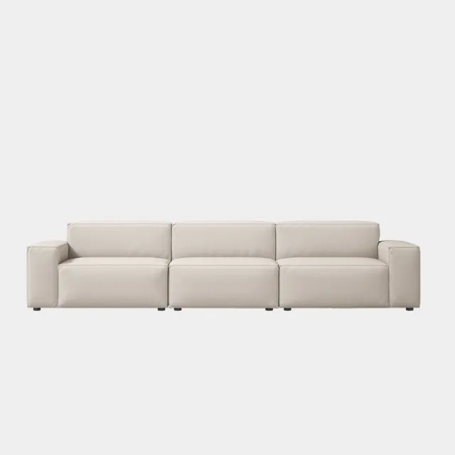【iloom 怡倫家居】LOKUM 4人座基本一字型 布質沙發(韓國製 科技布 模組沙發)