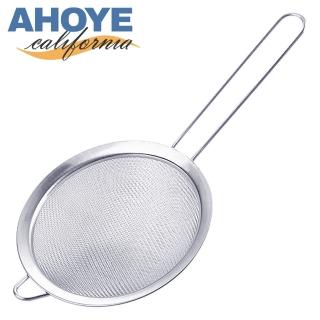 【AHOYE】加大不鏽鋼過濾網勺(濾網 漏勺 過濾勺 濾油網 麵粉篩)