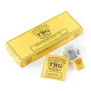 【TWG Tea】手工純棉茶包 獅城早餐茶 15包/盒(Singapore Breakfast Tea;紅茶)