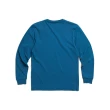【EDWIN】男女裝 東京散策系列 日文復古長袖T恤(土耳其藍)