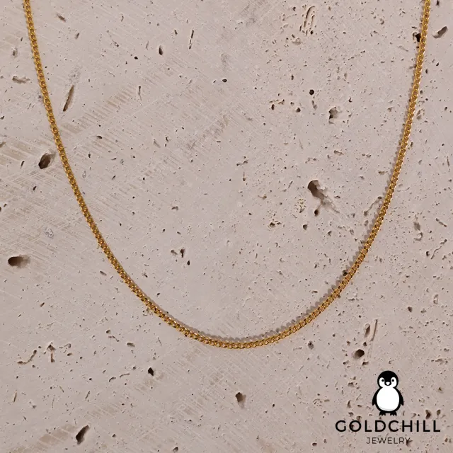 【GOLDCHILL JEWELRY】黃金項鍊 單善 細古巴 5G工藝(0.67錢±0.02)