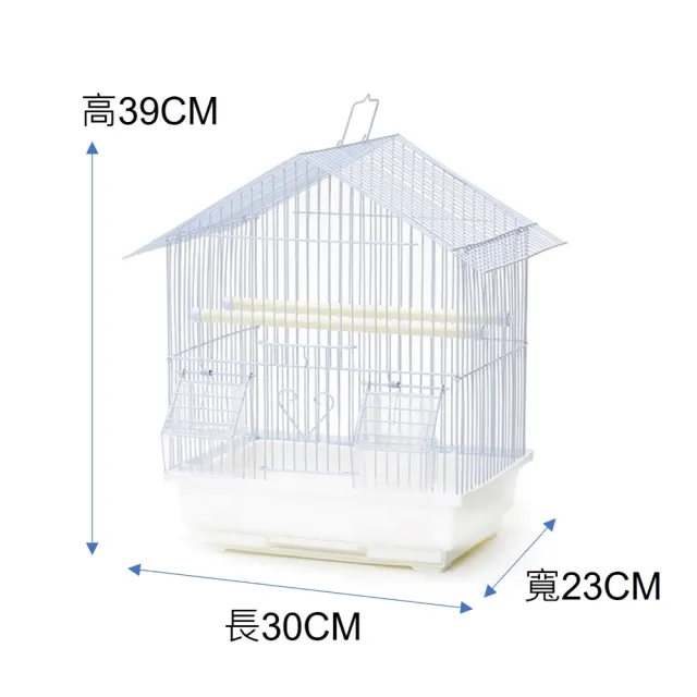 【HAPPY HOME 歡樂屋】A102A 厝型小別墅鳥籠 上久系列(飼料 寵物籠 烤漆龍 鳥籠 鸚鵡籠)