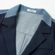 【OUWEY 歐薇】率性拼接牛仔西裝外套(深藍色；S-L；3233164732)