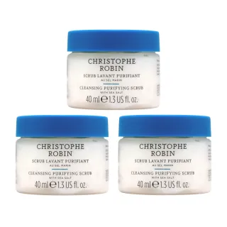 【Christophe Robin】海鹽舒緩頭皮潔淨霜 40ml *3入組(原廠公司貨)