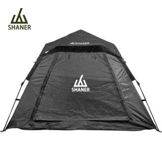 【SHANER】All The View速開帳篷-墨硯黑-240*240cm(1秒速開/獨家雙配色可選/5面風景全開/防水壓膠)