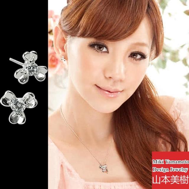 山本美樹 三葉草 奧地利水晶針式耳環